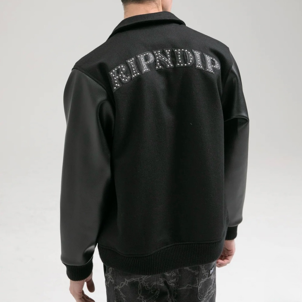 RIPNDIP RARI VARSITY JACKET (BLACK)-M - Picture 2 of 9